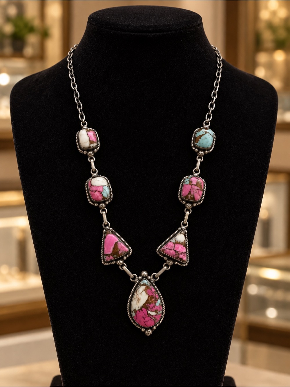 ✨ COTTON CANDY TURQUOISE STERLING SILVER NECKLACE ✨ $580